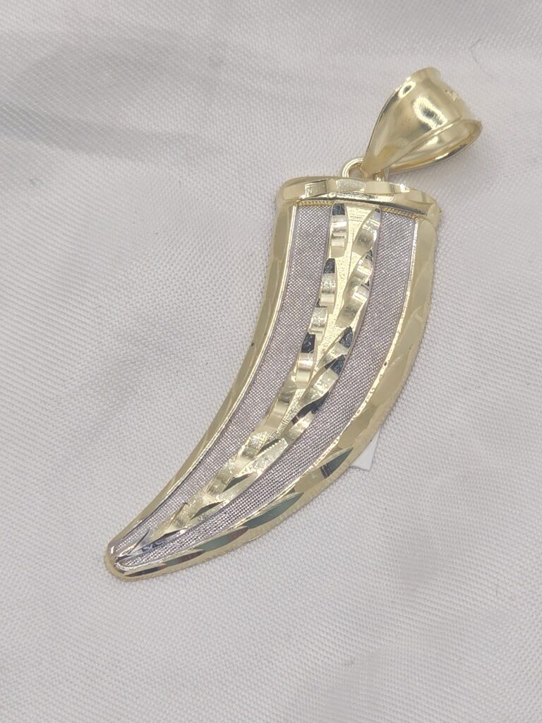 10K LARGE TWO TONE ELEPHANT TUSK PENDANT – JY Jewelry Wholesale