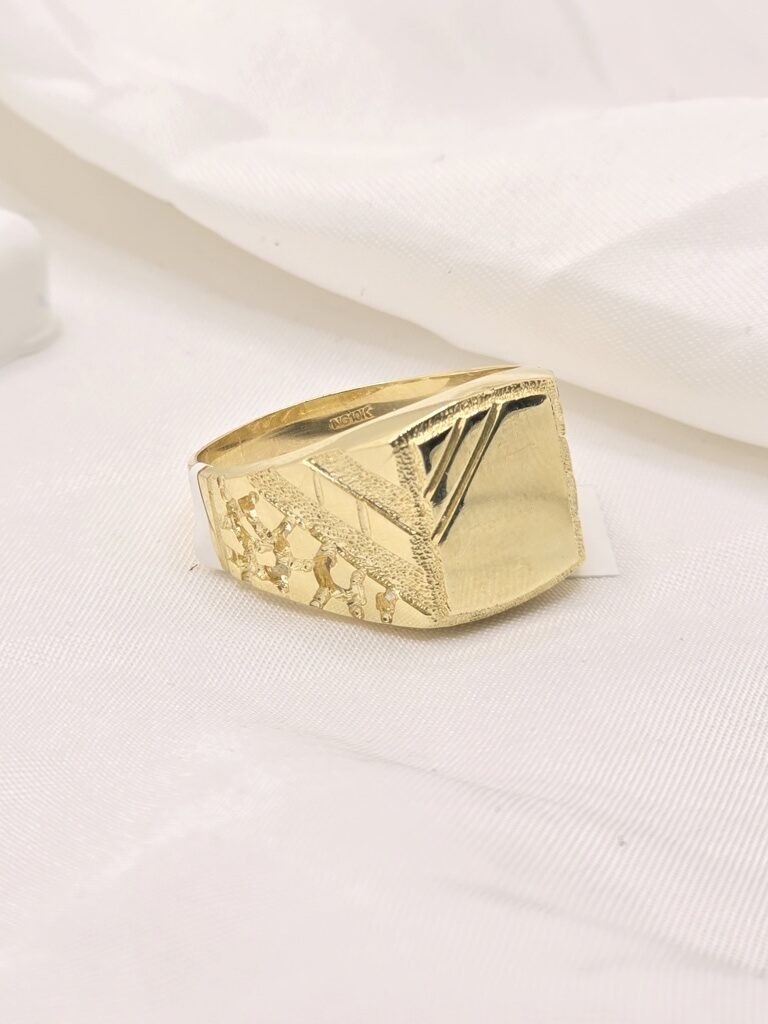 10K ELEGANT SQUARE DESIGN ENGRAVABLE MAN'S RING – 10 – JY Jewelry Wholesale