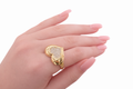 14K CZ PUFFY BIG HEART RING – 8 – JY Jewelry Wholesale