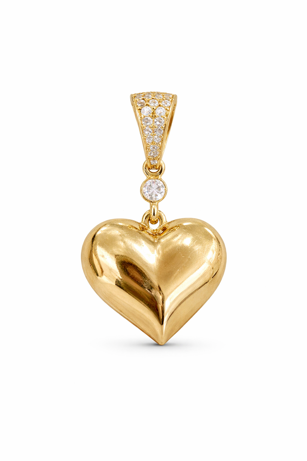 14K YELLOW GOLD HEART CZ PENDANT – JY Jewelry Wholesale