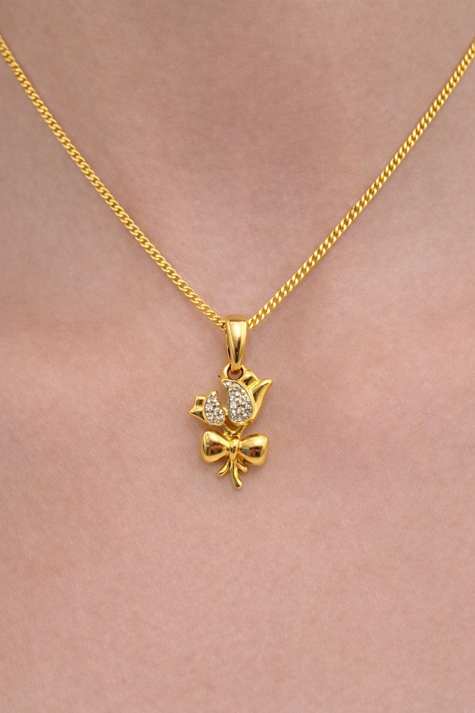10K DIAMOND ROSE PENDANT – JY Jewelry Wholesale