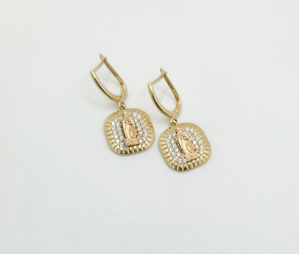 10K SQUARE VIRGIN MARY PENDANT EARRINGS – JY Jewelry Wholesale