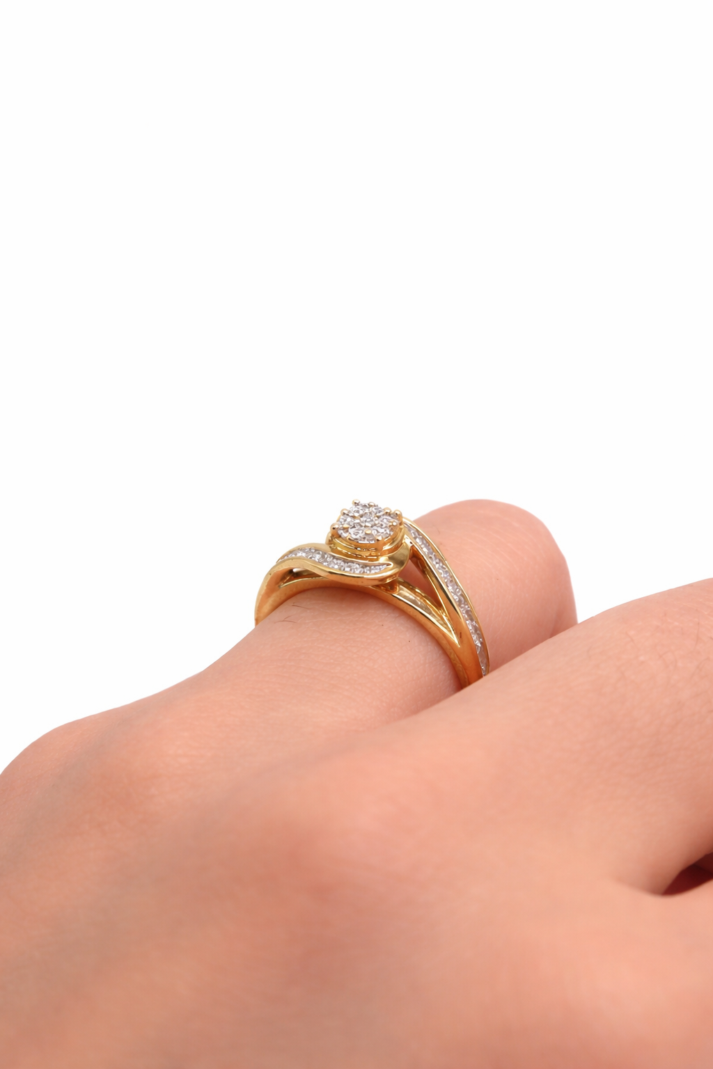 10K SPIRAL DESIGN DIAMOND MODERN RING – 7 – JY Jewelry Wholesale