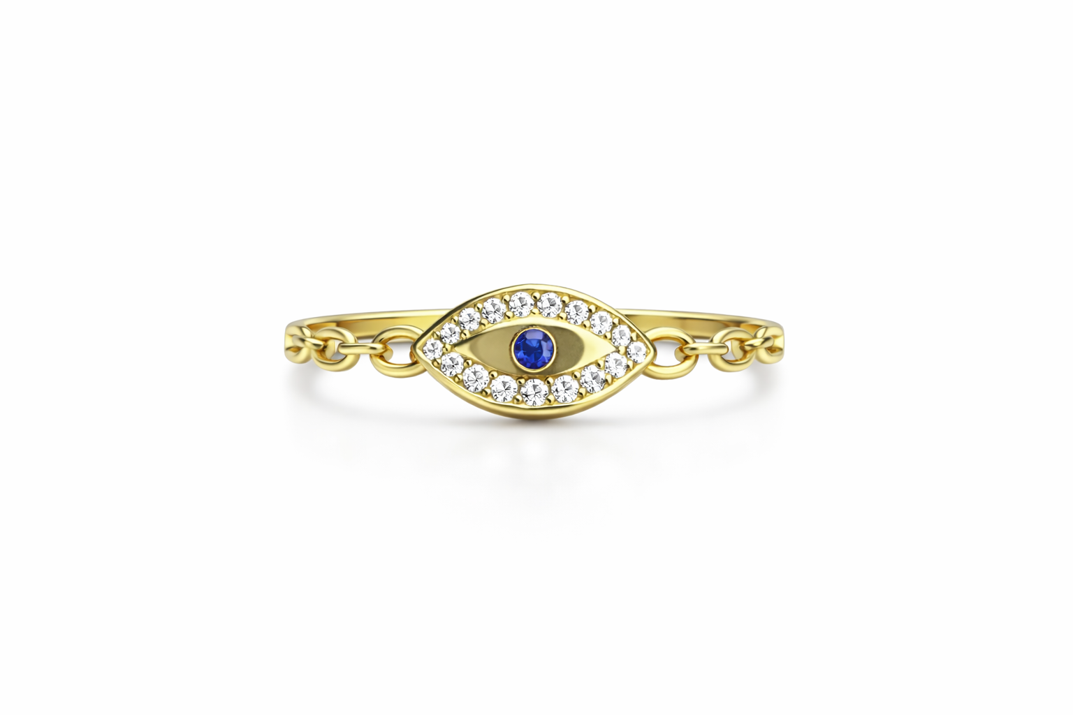 10K EYE DESIGN CZ DETAIL RING – 7 – JY Jewelry Wholesale