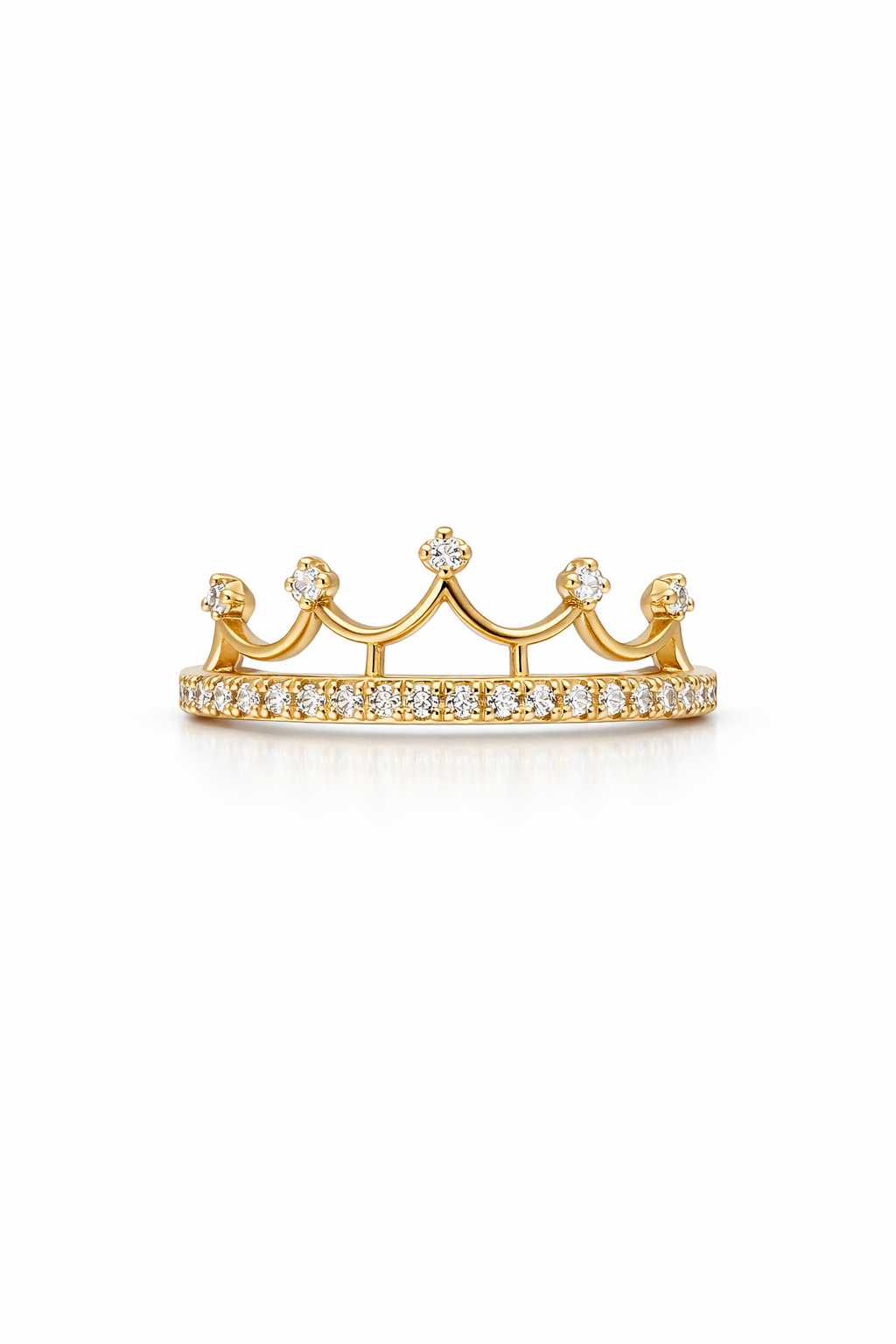 10K CROWN CZ DETAIL RING – 7 – JY Jewelry Wholesale
