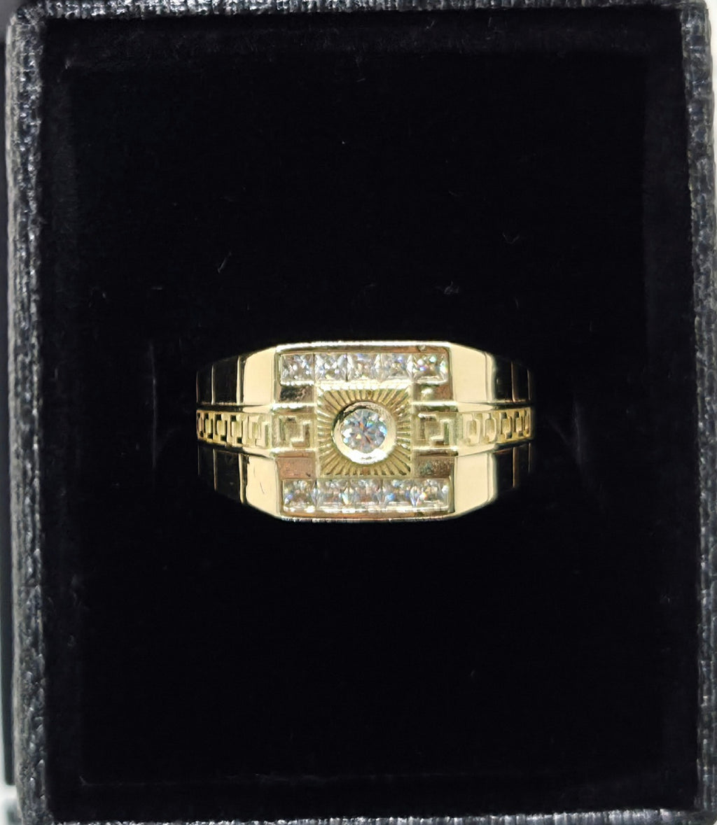 10K ELEGANT SQUARE CZ DETAIL MEN'S RING – 10.5 – JY Jewelry Wholesale