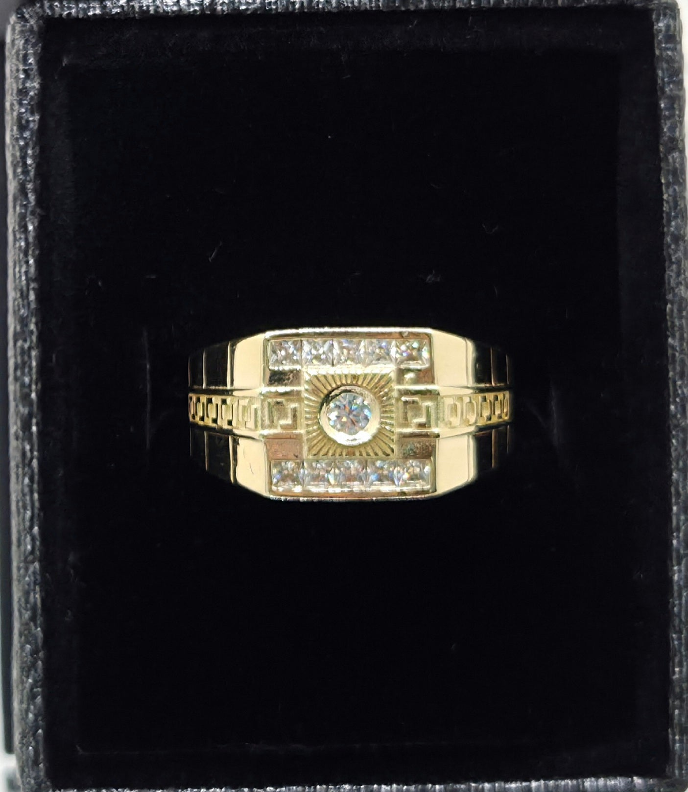 10K ELEGANT SQUARE CZ DETAIL MEN'S RING – 10.5 – JY Jewelry Wholesale