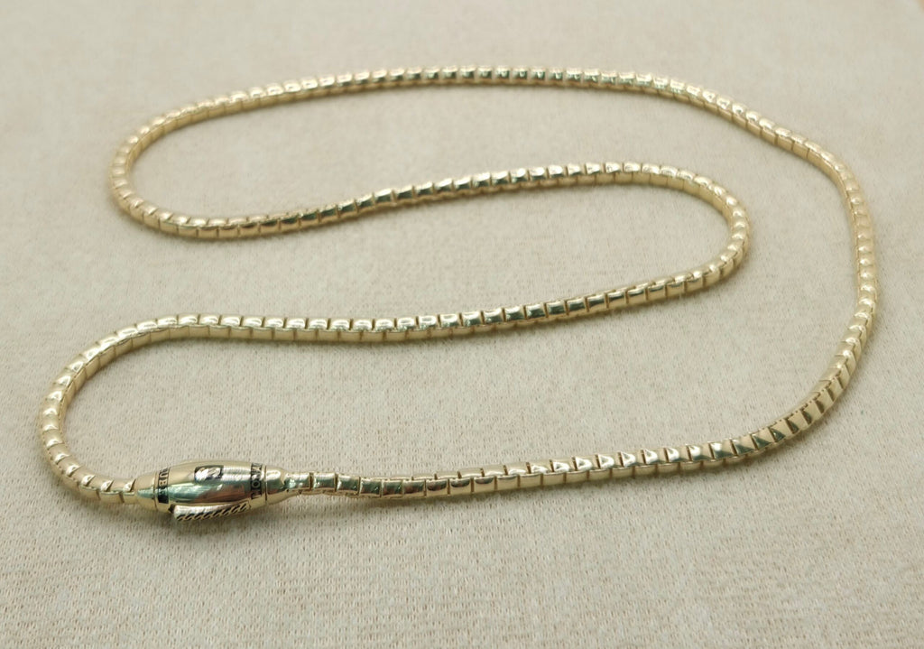 10K CERTIFIED MONACO BOX CHAIN – 3MM 22" – JY Jewelry Wholesale