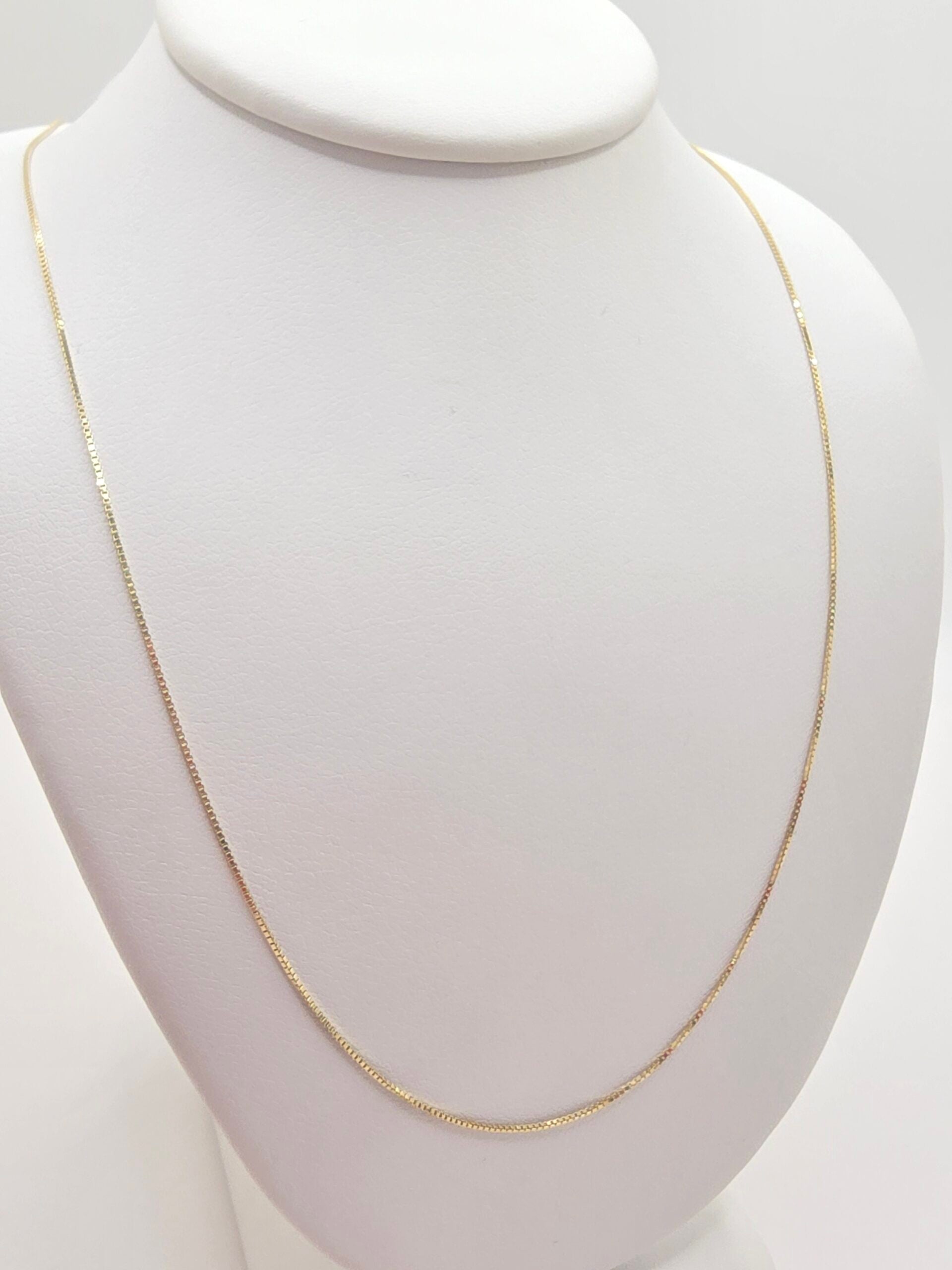 14K BOX CHAIN – 16" 1MM – JY Jewelry Wholesale