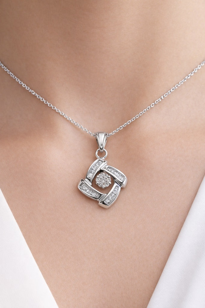 10K WHITE GOLD ELEGANT SQUARE DIAMOND PENDANT – JY Jewelry Wholesale