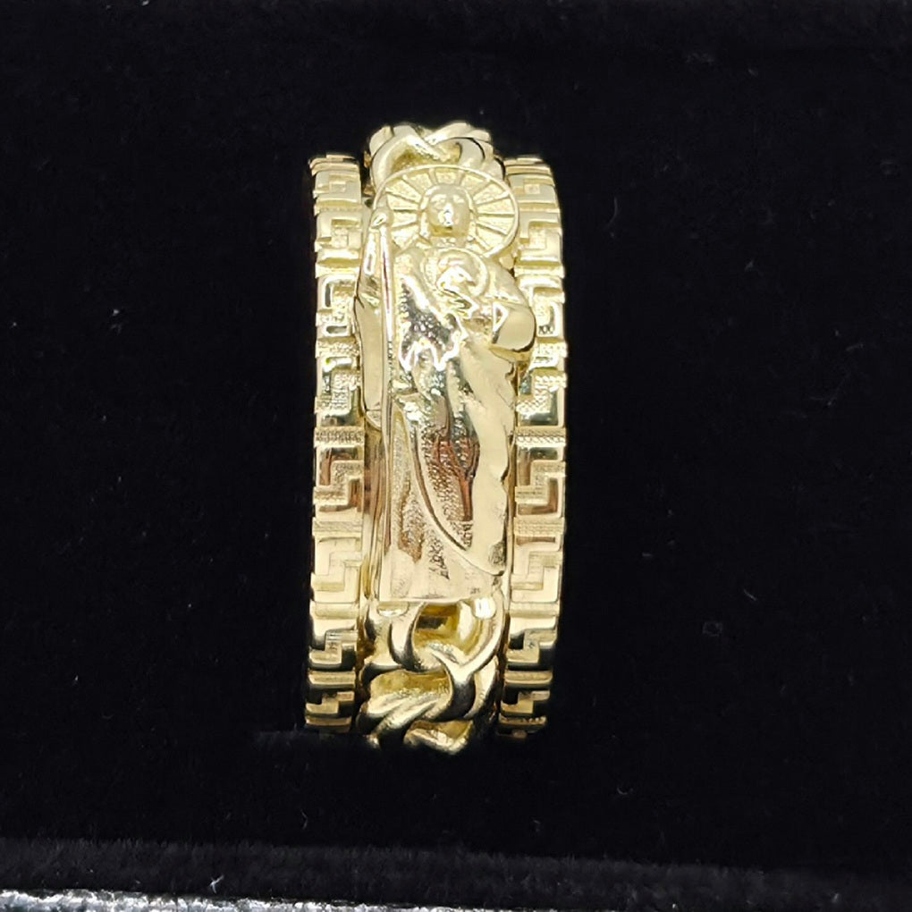 10K SAN JUDAS CHINO LINK DESIGN SPINNING RING – 10 – JY Jewelry Wholesale