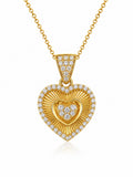10K DELICATE CZ FRAME DIAMOND CUT BACKGROUND HEART PENDANT – XS – JY Jewelry Wholesale