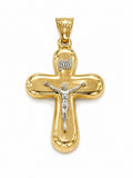 14K CROSS CHRIST TWO TONES PENDANT – JY Jewelry Wholesale