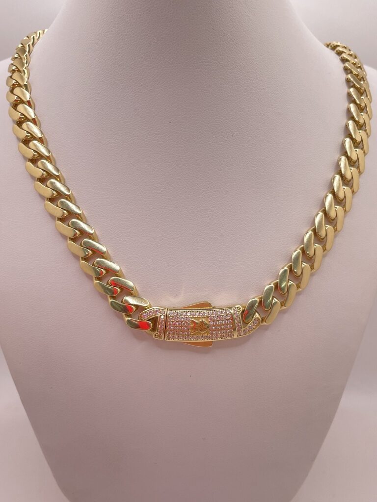 14K MONACO STYLE CHAIN – 20" 11MM – JY Jewelry Wholesale