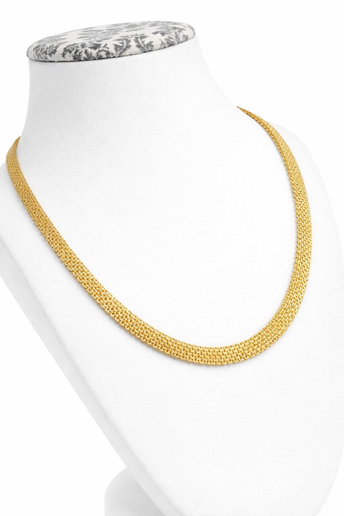 10K BISMARK LINK NECKLACE – 16" 6MM – JY Jewelry Wholesale