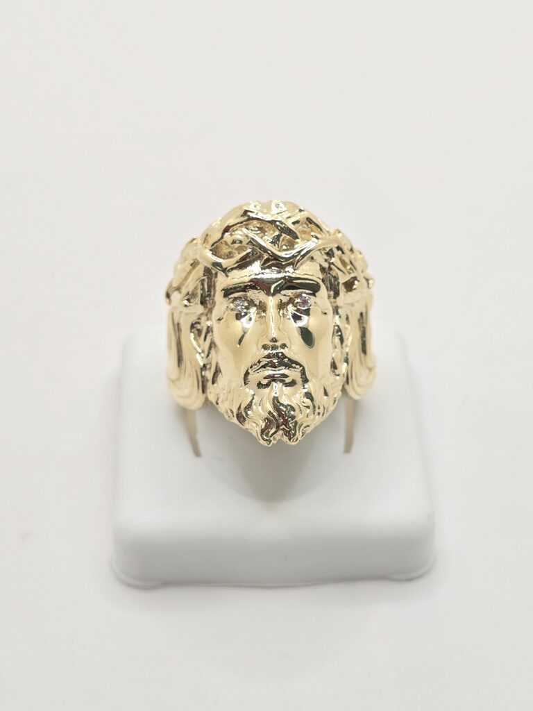 10K ALL GOLD JESUS CRISTO FACE RING – 10 – JY Jewelry Wholesale