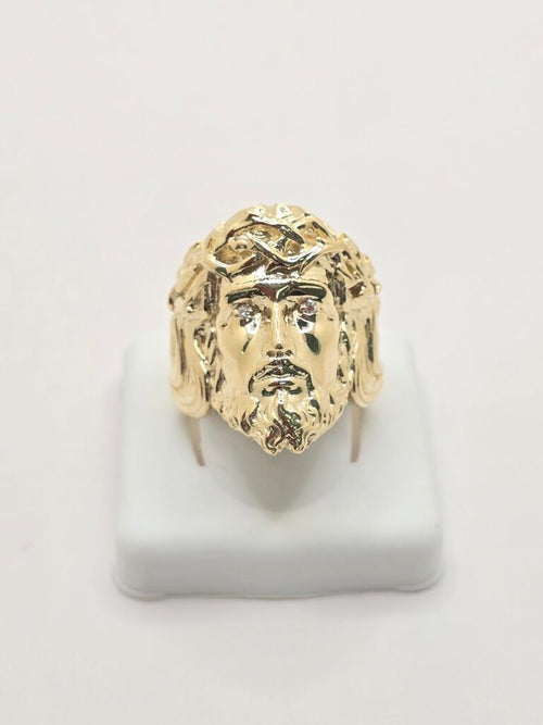10K ALL GOLD JESUS CRISTO FACE RING – 10 – JY Jewelry Wholesale