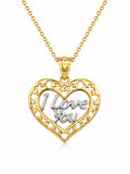 14K HEART PENDANT WITH TWO-TONE DETAIL AND SAYS I LOVE YOU – JY Jewelry Wholesale