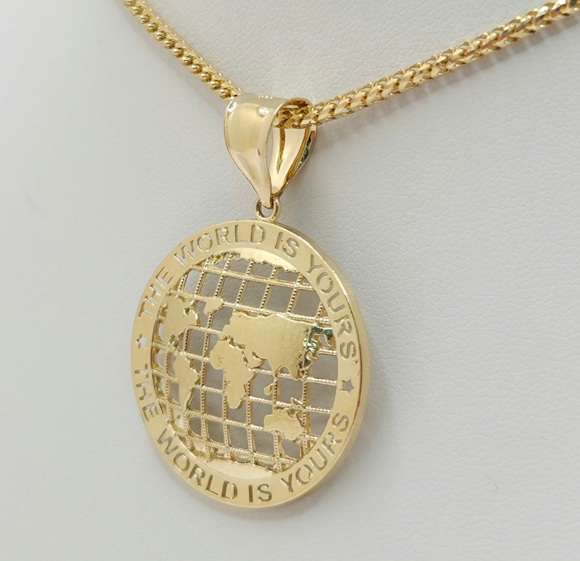 10K SMALL THE WORLD IS YOURS GLOBE PENDANT – JY Jewelry Wholesale