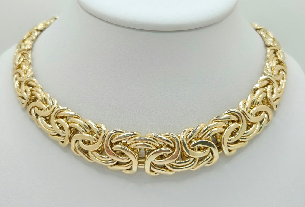10K DEGRADING BYZENTINE NECKLACE – 18" – JY Jewelry Wholesale