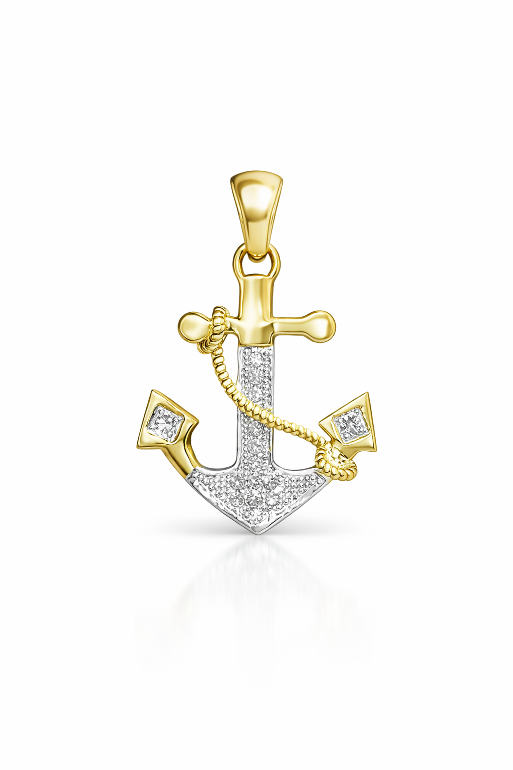 10K YELLOW GOLD ANCHOR DIAMOND PENDANT – JY Jewelry Wholesale
