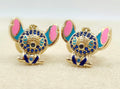 10K CZ DETAIL BLUE STITCH HOOPS EARRINGS – JY Jewelry Wholesale