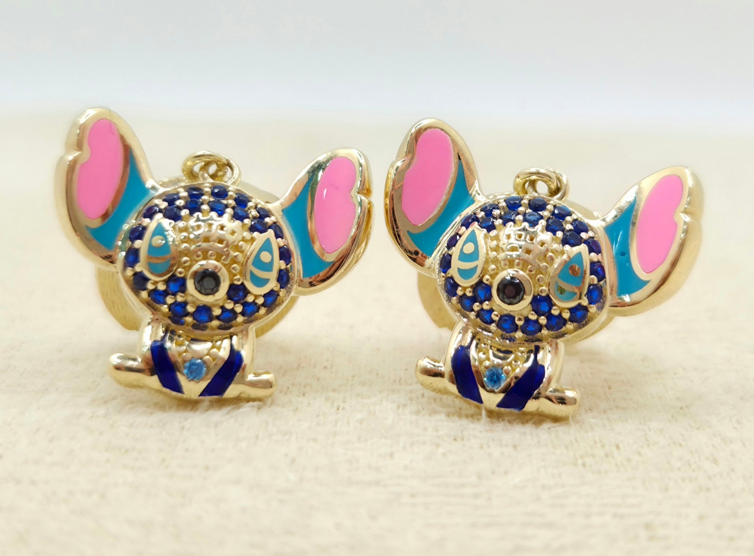 10K CZ DETAIL BLUE STITCH HOOPS EARRINGS – JY Jewelry Wholesale
