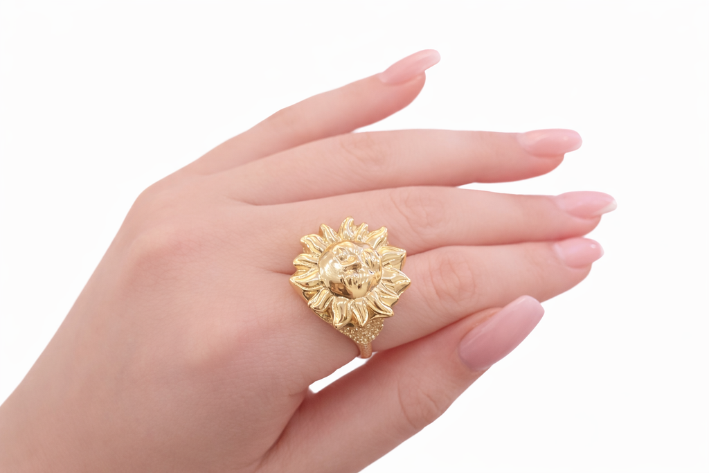 14K CZ SUN FACE RING – 8 – JY Jewelry Wholesale
