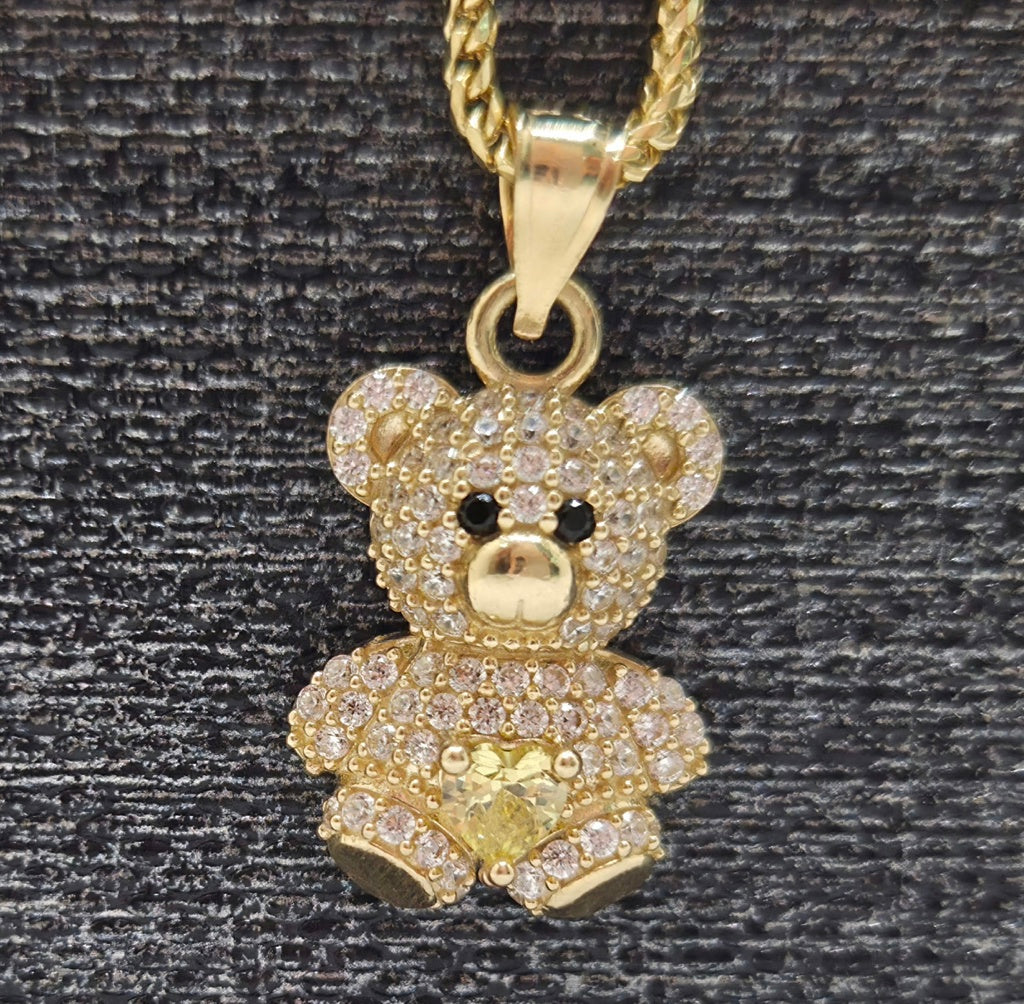 10K YELLOW CZ SMALL TEDDY BEAR PENDANT – JY Jewelry Wholesale