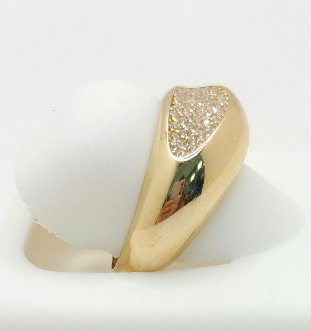 14K MODERN CZ DIFFERENT SHELL RING – 7 – JY Jewelry Wholesale
