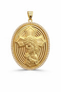 10K CZ FRAME JESUS OVAL PENDANT – LARGE – JY Jewelry Wholesale