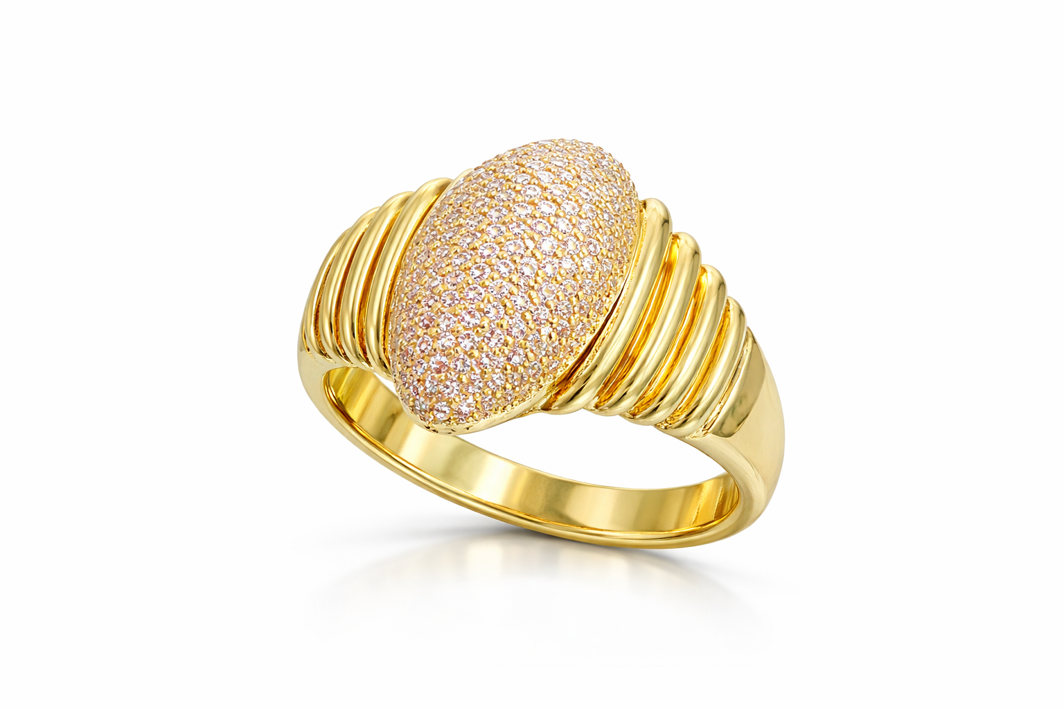 14K FULL CZ OVAL RING – 7.5 & 8 – JY Jewelry Wholesale