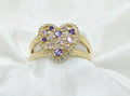 10K PURPLE AND PINK STONES HEART RING CZ – 8 – JY Jewelry Wholesale