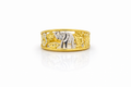 10K TWO TONE DETAILS GOOD LUCK RING – 8 – JY Jewelry Wholesale