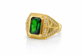 14K GEOMETRIC GREEN STONE RING – 10 – JY Jewelry Wholesale