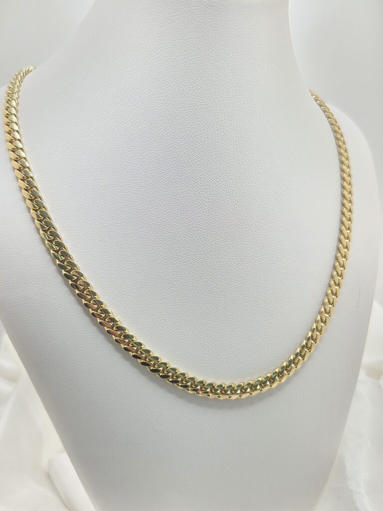 10K SOLID MIAMI CUBAN CHAIN CZ LOCK – 26" 6MM – JY Jewelry Wholesale