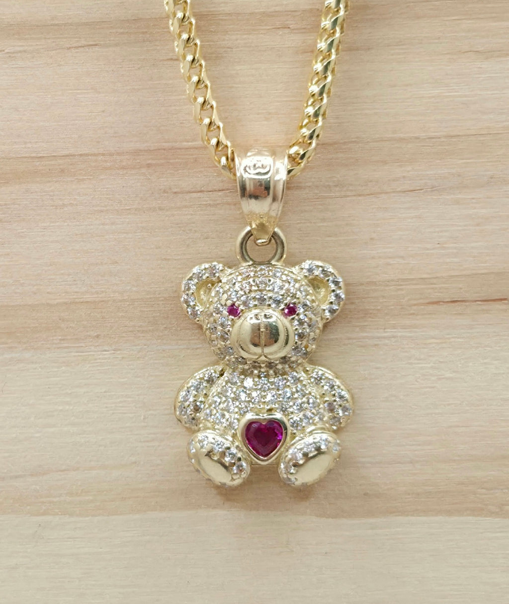 10K RED CZ MEDIUM BEAR PENDANT – JY Jewelry Wholesale