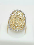 14K CZ OVAL MODERN RING – 7 – JY Jewelry Wholesale