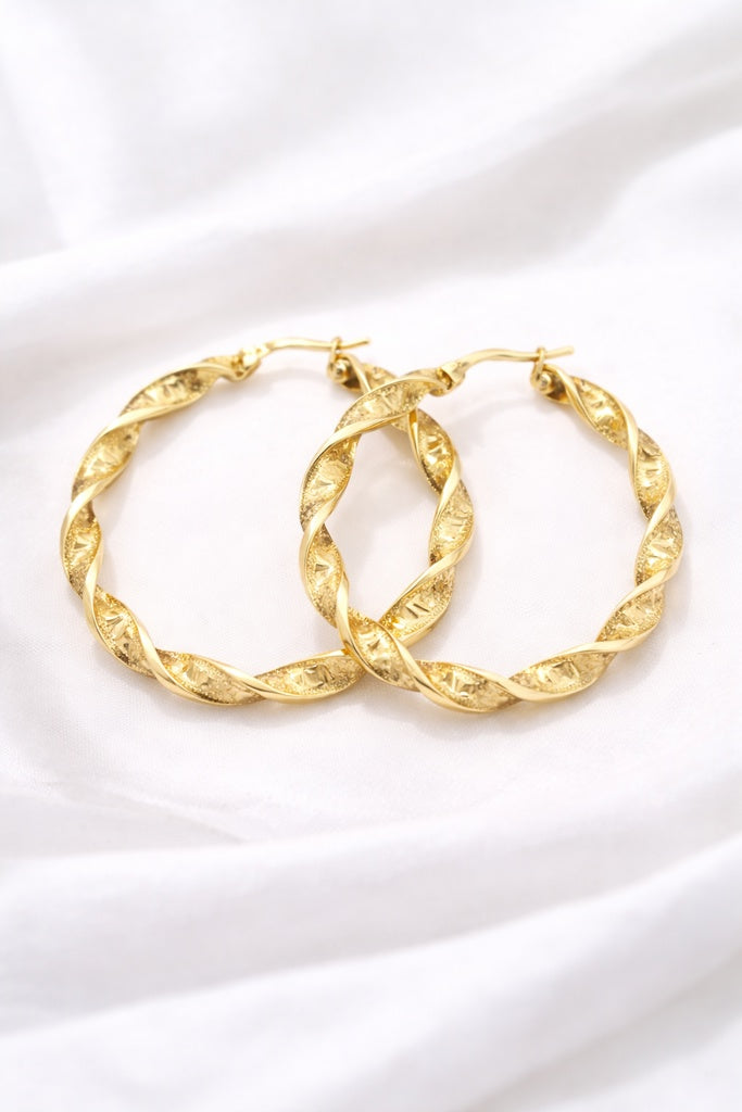 10K GREEK DESIGN CROOKED EARRINGS – 3 – JY Jewelry Wholesale