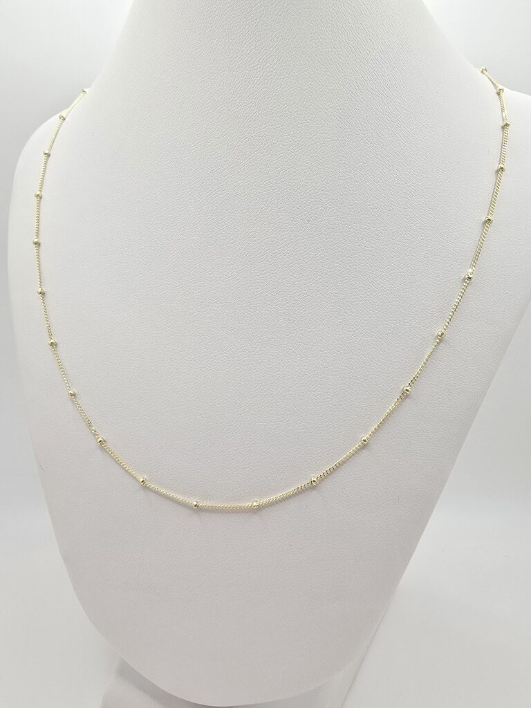 10K BEAD CHAIN – 16" – JY Jewelry Wholesale