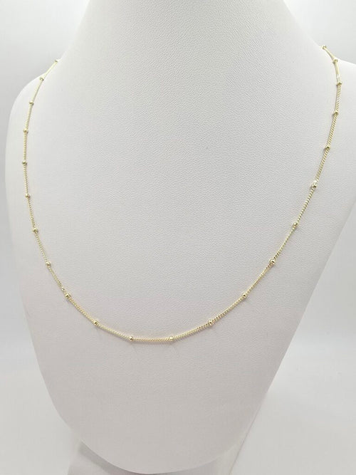 10K BEAD CHAIN – 16" – JY Jewelry Wholesale