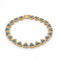 10K ELEGANT CZ BLUE HEARTS BRACELET – 7" – JY Jewelry Wholesale