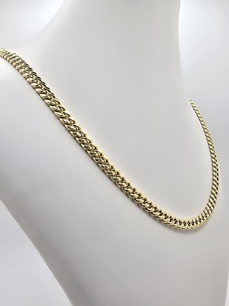 10K SEMISOLID MIAMI CUBAN CHAIN – 20" 5MM – JY Jewelry Wholesale
