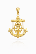 10K YELLOW GOLD NUGGET ANCHOR PENDANT – LARGE – JY Jewelry Wholesale