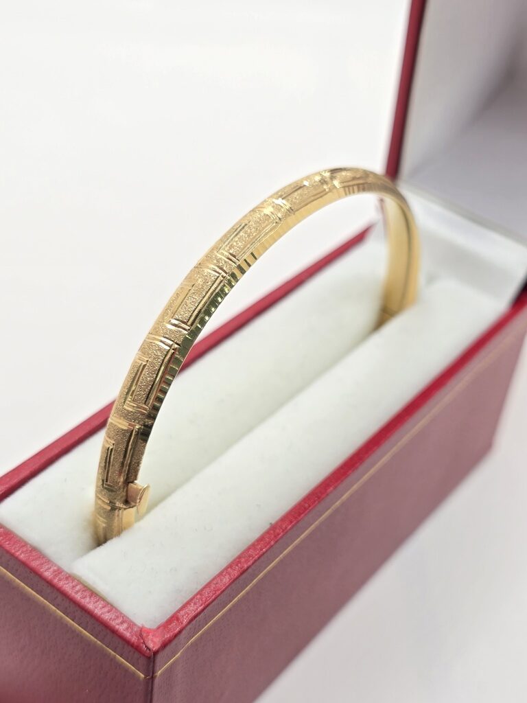 14K GREEK STYLE BANGLE – 6mm – JY Jewelry Wholesale