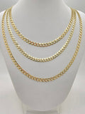 14K SOLID CUBAN CURB FLAT CHAIN – 16" 5MM – JY Jewelry Wholesale