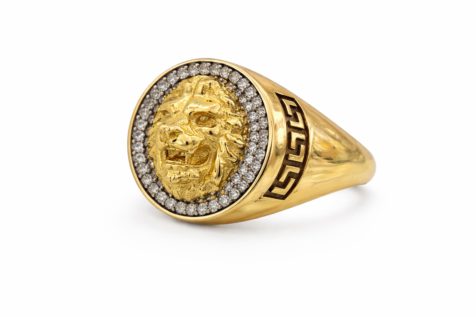 10K LION FACE ROUND CZ DETAIL – JY Jewelry Wholesale