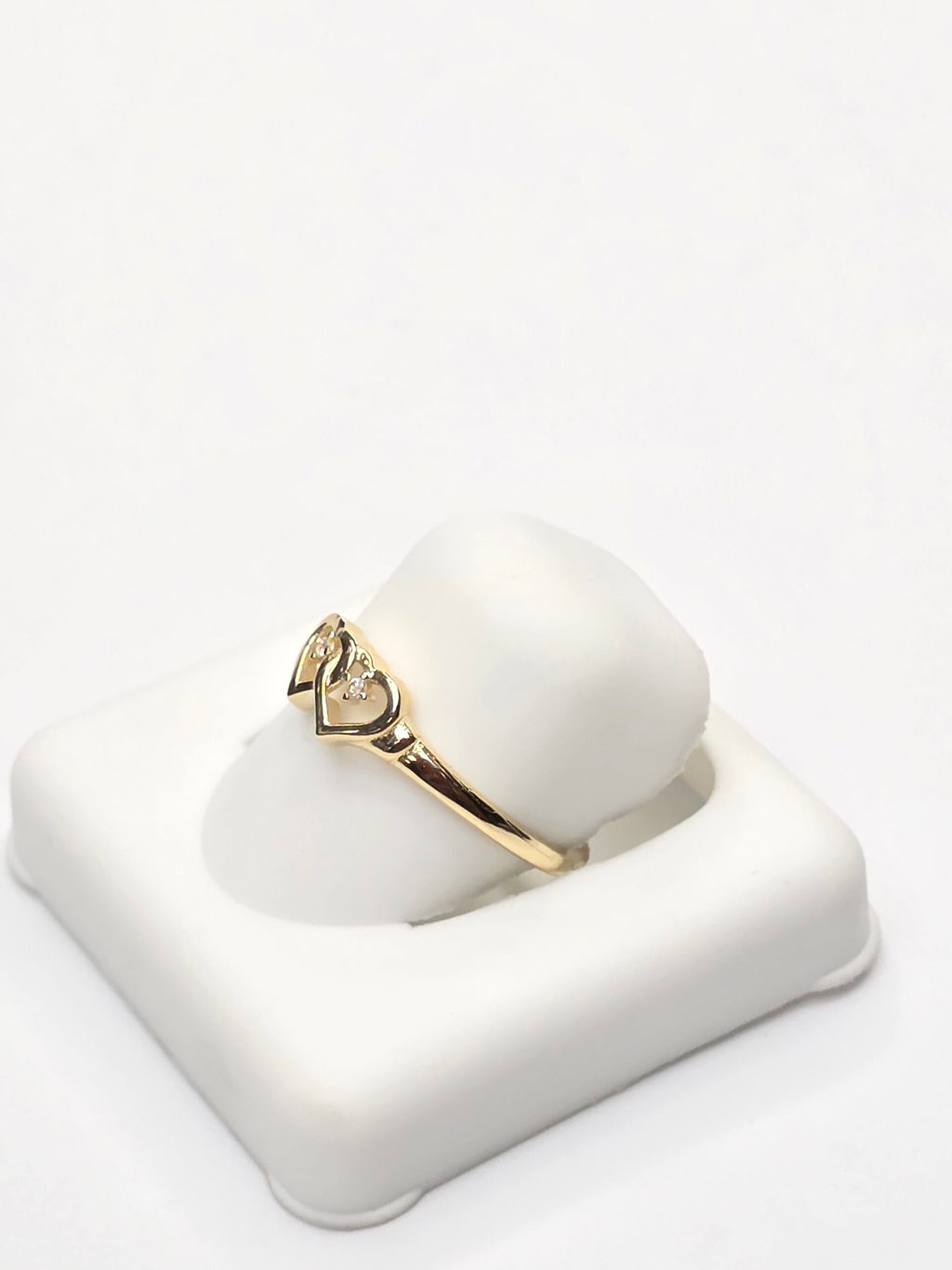 14K TWO SMALL SILHOUETTE HEART RING – 7 – JY Jewelry Wholesale