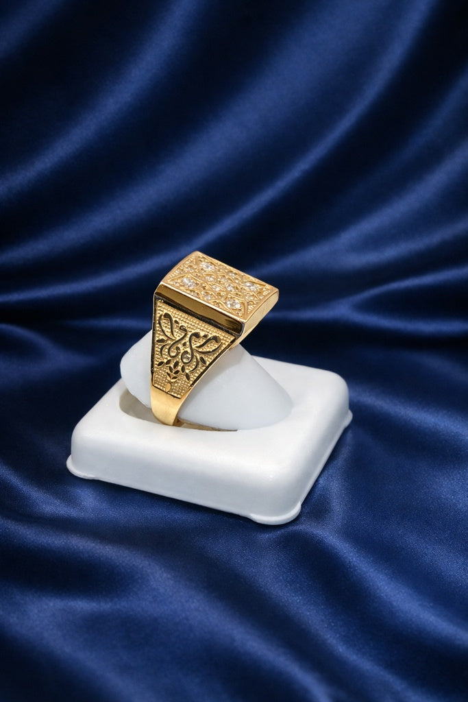 10K SMALL SQUARE ROSETTA MAN'S RING – 12-13 – JY Jewelry Wholesale