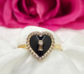 10K BLACK HEART RING CZ – 7 – JY Jewelry Wholesale